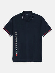 Men Side Logo Navy Blue Polo Shirt