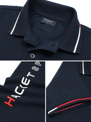 Men Side Logo Navy Blue Polo Shirt