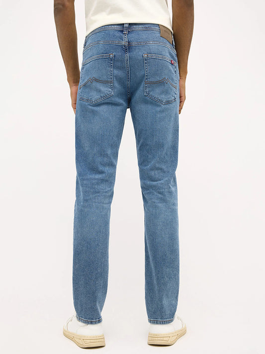 Men Sky Blue Slim Fit Clean Look Stretchable Jeans