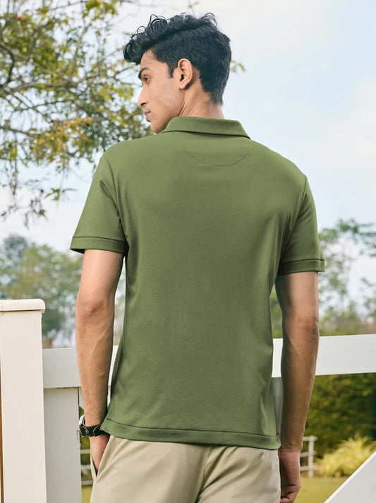 Men's AX Logo Green Polo Shirt