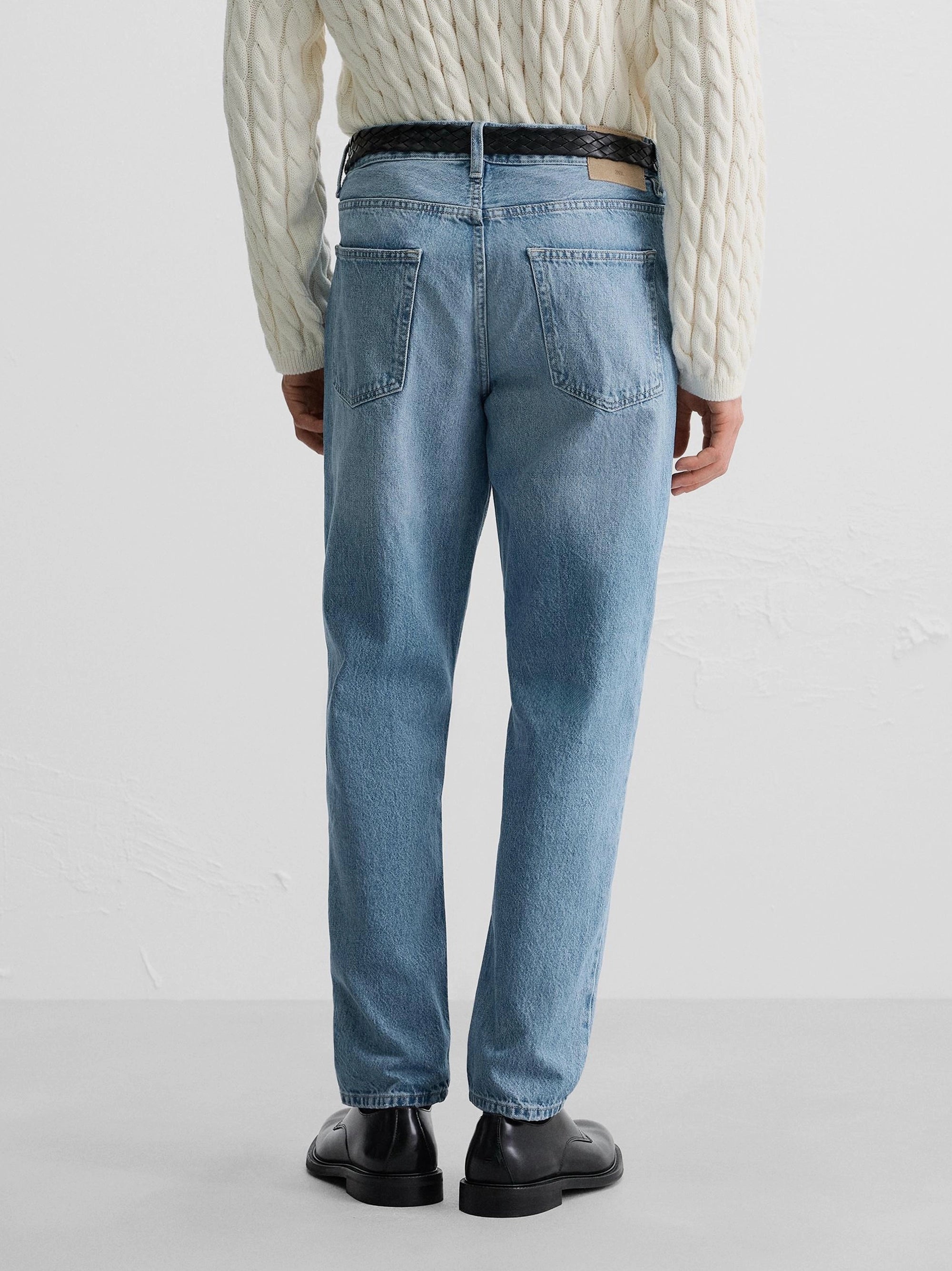 Men's Blue Tapered Fit Jeans