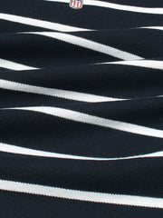 Men's Blue & White Striped Polo Shirt