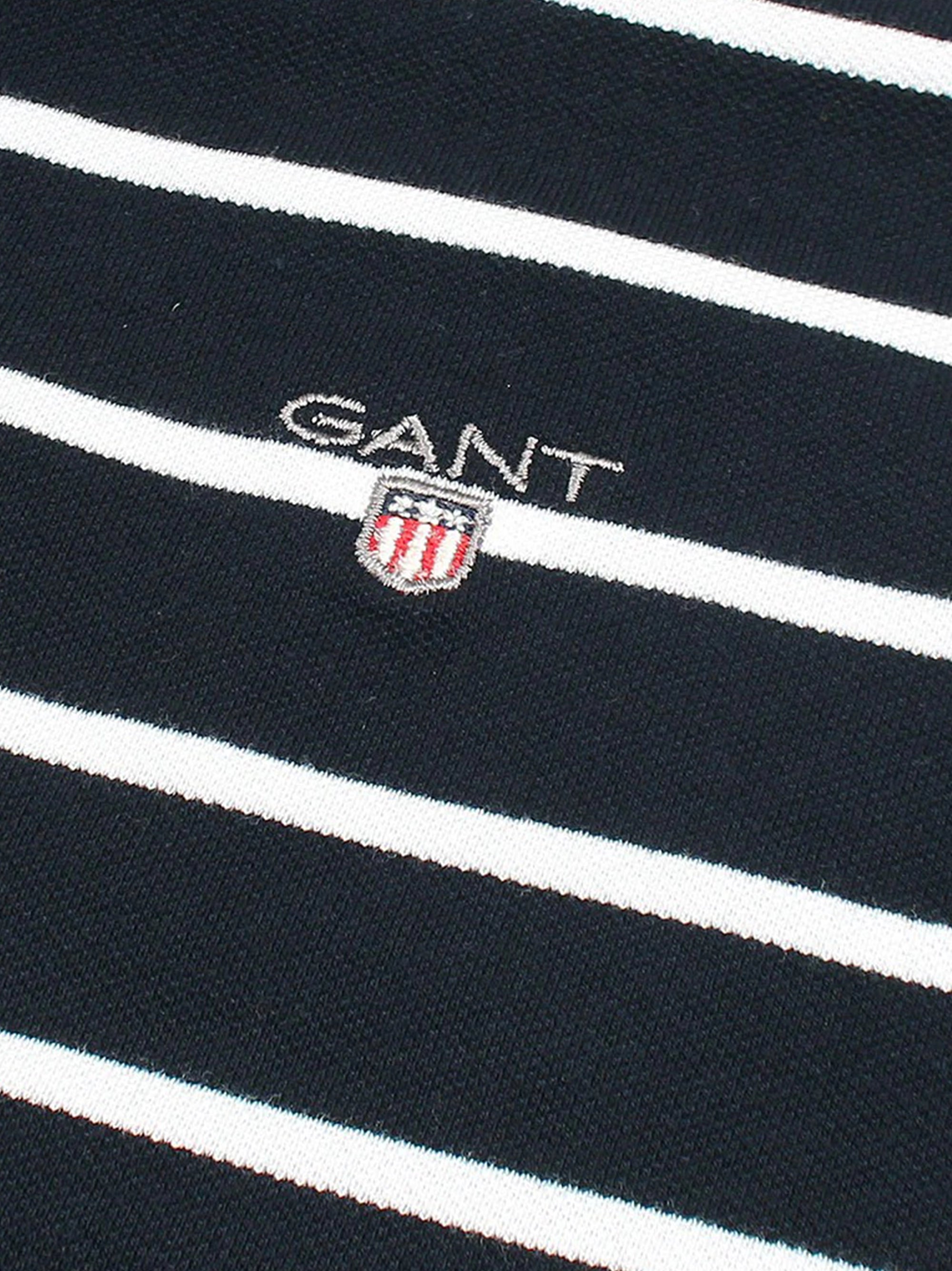 Men's Blue & White Striped Polo Shirt