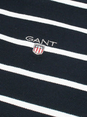 Men's Blue & White Striped Polo Shirt