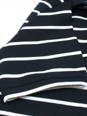 Men's Blue & White Striped Polo Shirt