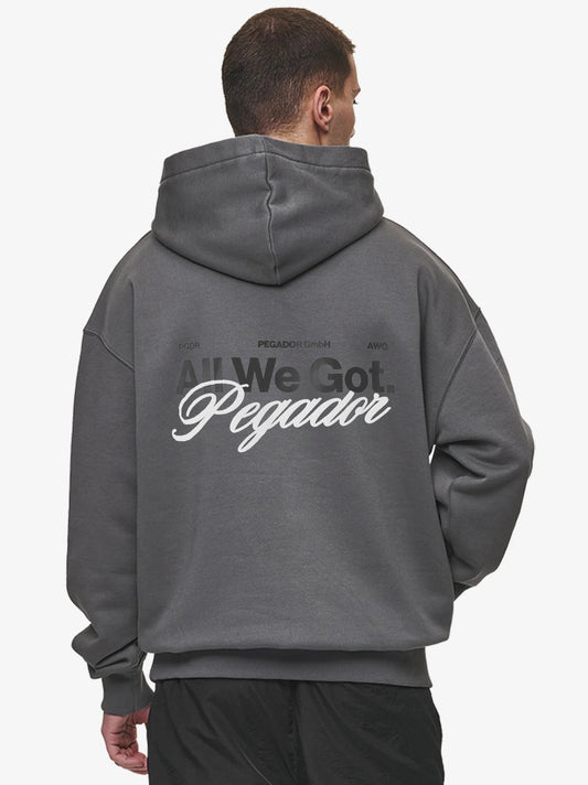 Men's Chest Colne Logo Hoodie - Dark Gray