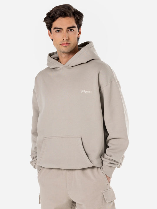 Men's Chest Colne Logo Hoodie - Light Brown