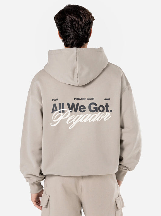 Men's Chest Colne Logo Hoodie - Light Brown