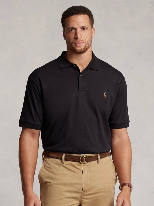 Men's Colourful Embroidery Logo Black Polo Shirt