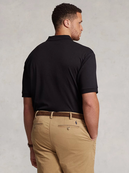 Men's Colourful Embroidery Logo Black Polo Shirt