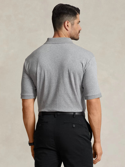 Men's Colourful Embroidery Logo Gray Polo Shirt