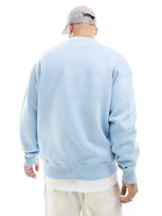 Men's Crew Neck Basic Sky Blue Sweatshirt