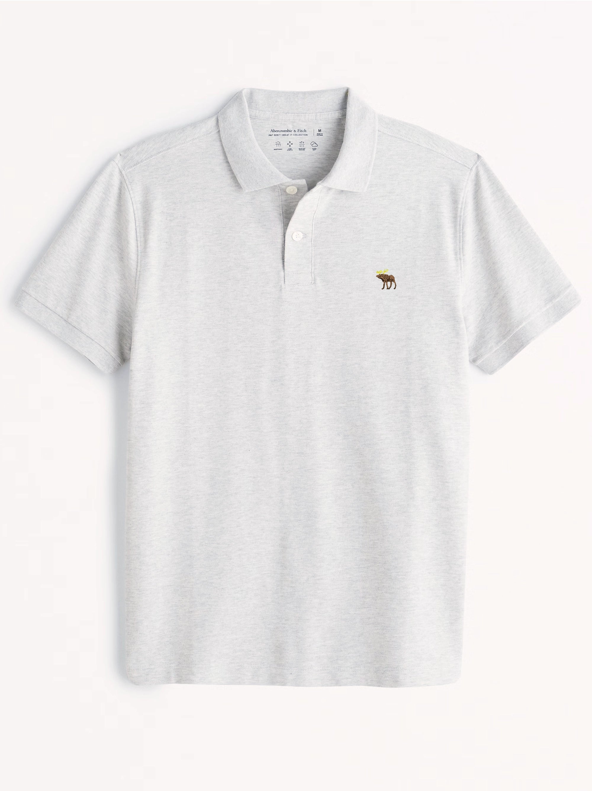 Men's Fitch icon Logo Tipped Pique Gray Polo