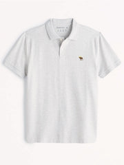 Men's Fitch icon Logo Tipped Pique Gray Polo