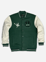 Men's Fleece Green Baseball Jacket