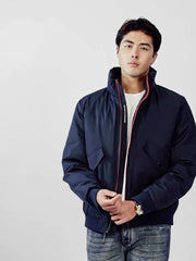 Men's Flex Performance Zip-front Bomber Jacket - Navy Blue