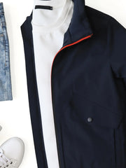 Men's Flex Performance Zip-front Bomber Jacket - Navy Blue