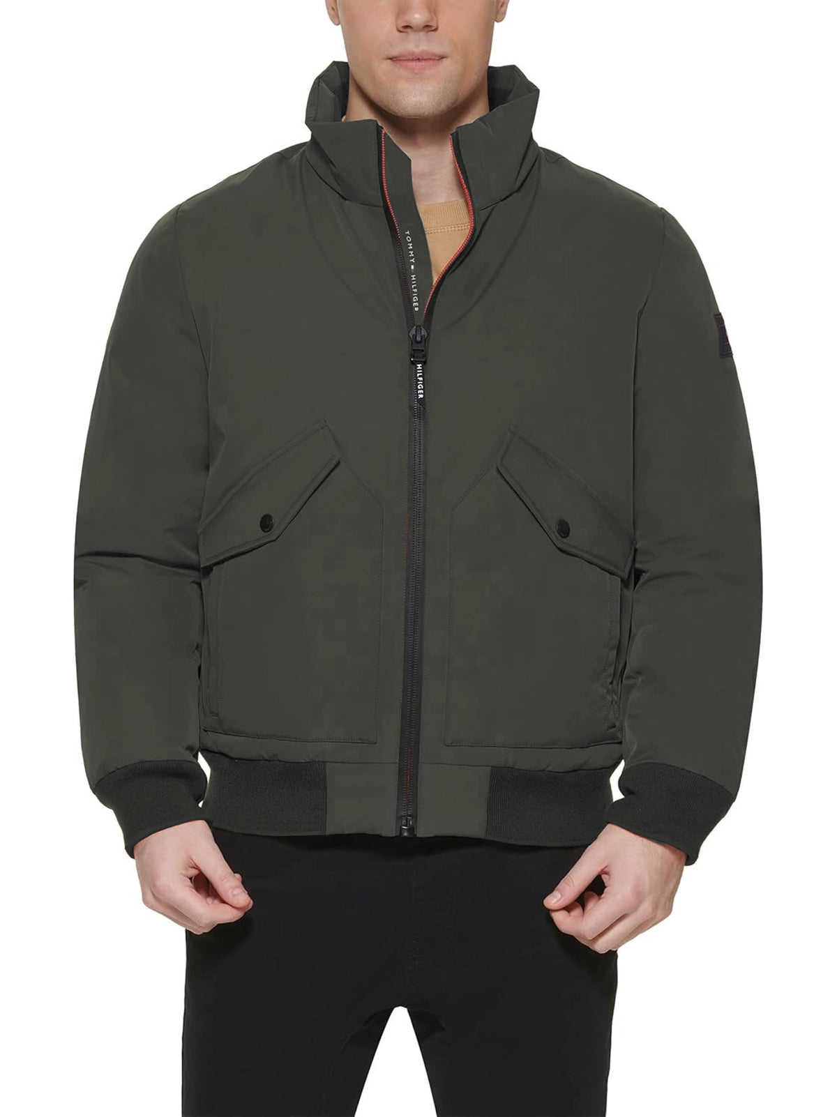 Men's Flex Performance Zip-front Bomber Jacket - Olive