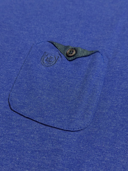 Men's Front Pocket Style Blue T-shirt