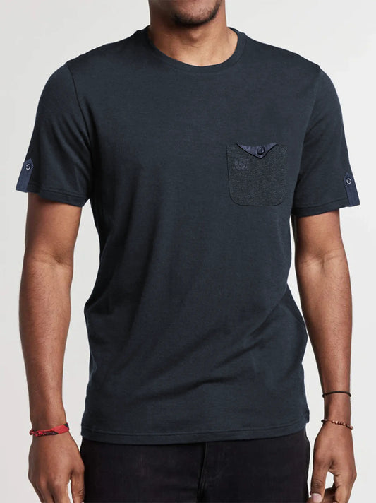 Men's Front Pocket Style Charcoal Gray T-shirt