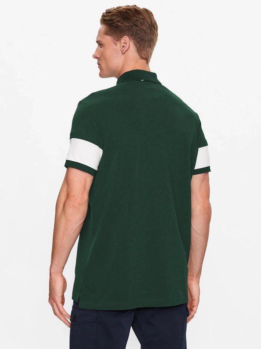 Men's Green Colourblock Polo Shirt