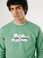 Men's Light Green Crew Neck Sweatshirt