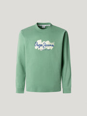 Men's Light Green Crew Neck Sweatshirt