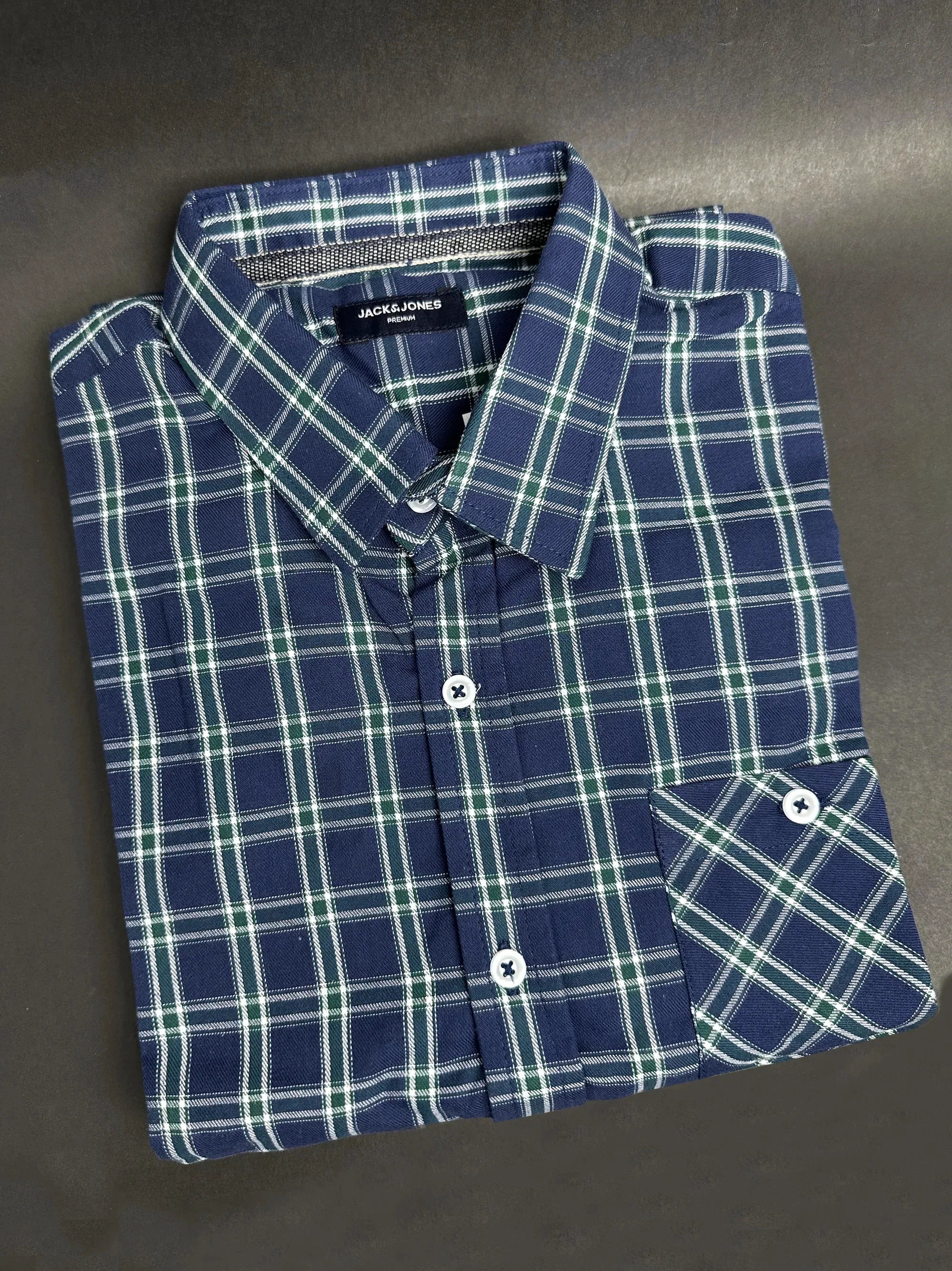 Men's Multicolor Blue Check Shirt