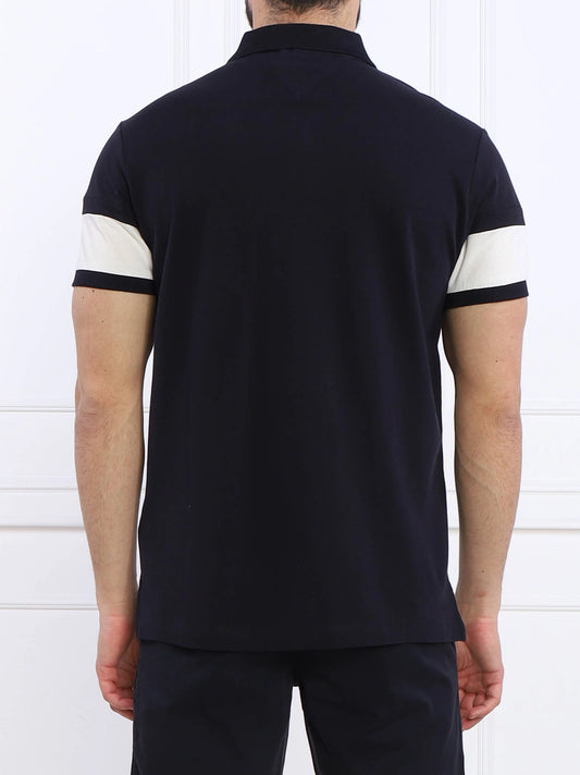 Men's Navy Blue Colourblock Polo Shirt