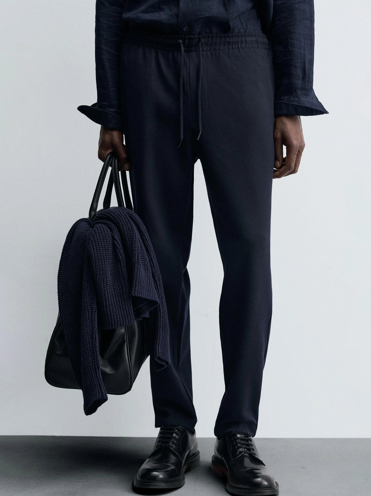 Men's Navy Blue Easy Care Jogger Trouser