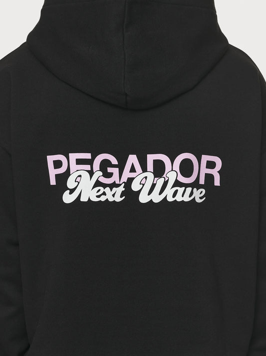 Men's Oversized Chest Logo Black Hoodie