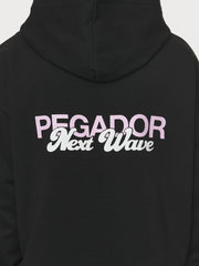 Men's Oversized Chest Logo Black Hoodie