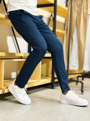 Men's Premium Cotton Stretch Navy Blue Trouser