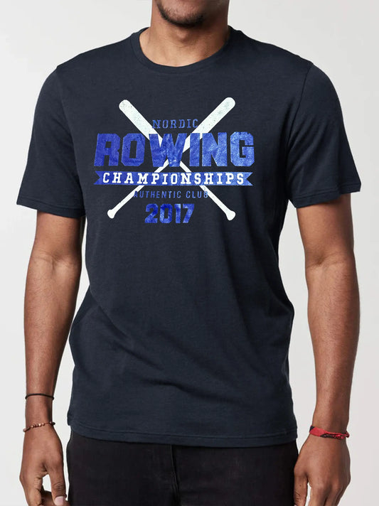 Men's Printed Navy Blue T-shirt