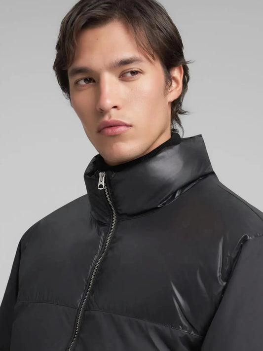 Men's Regular Fit Padded Black Jacket