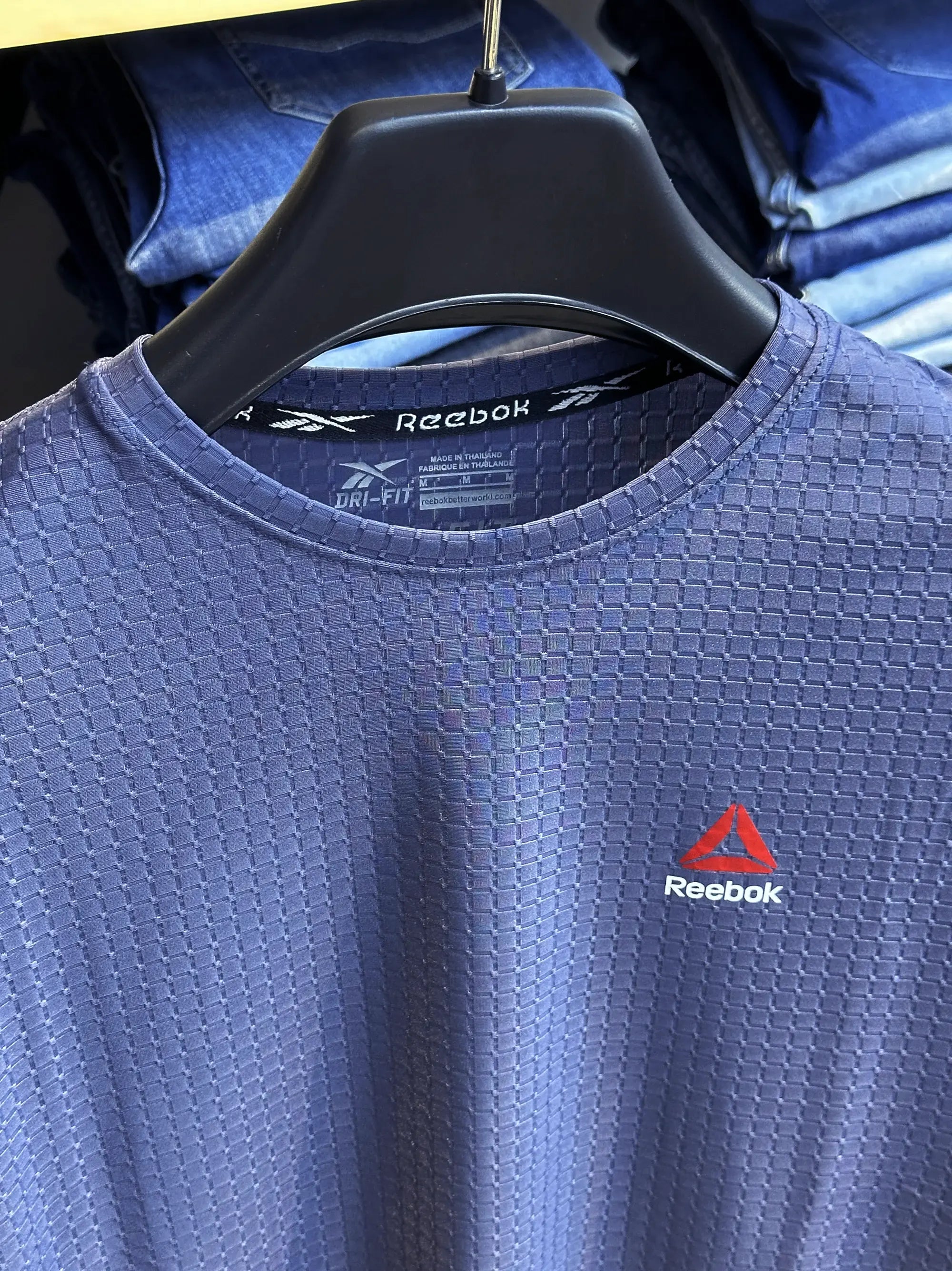 Men's Round Neck Medium Blue T-shirt