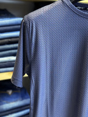 Men's Round Neck Medium Blue T-shirt