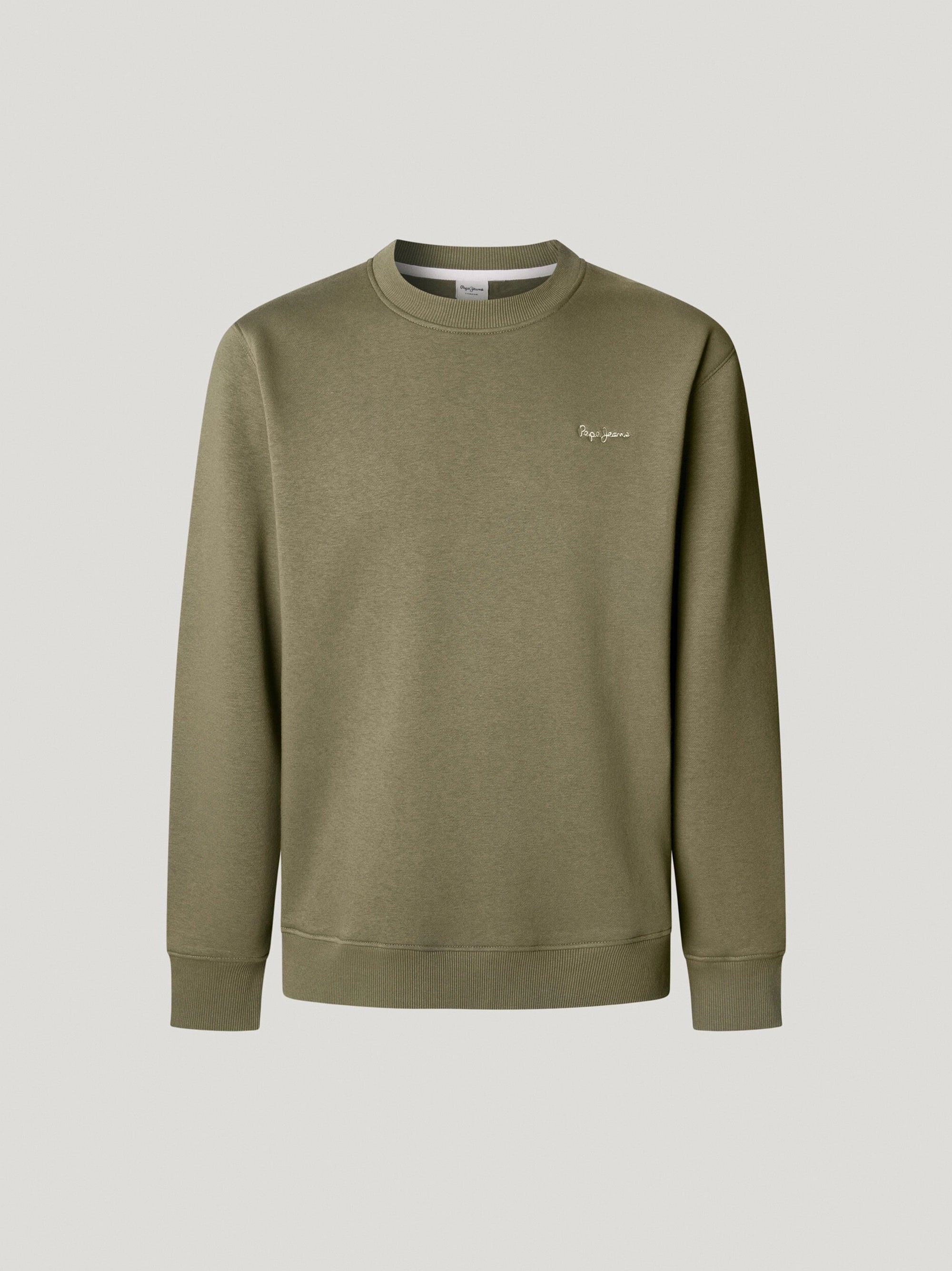 Men's Round Neck Sweatshirt - Military Green