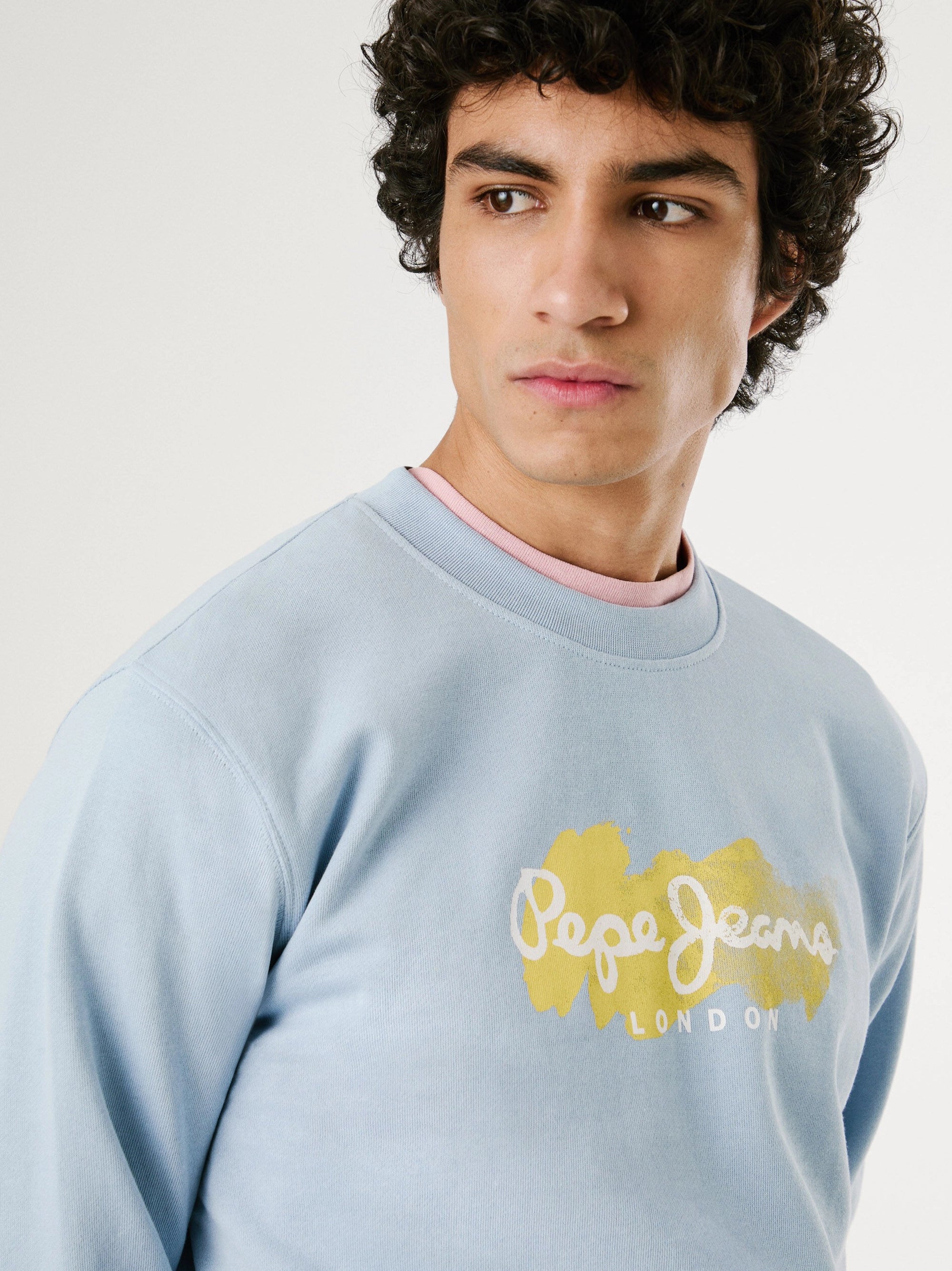 Men's Sky Blue Crew Neck Sweatshirt