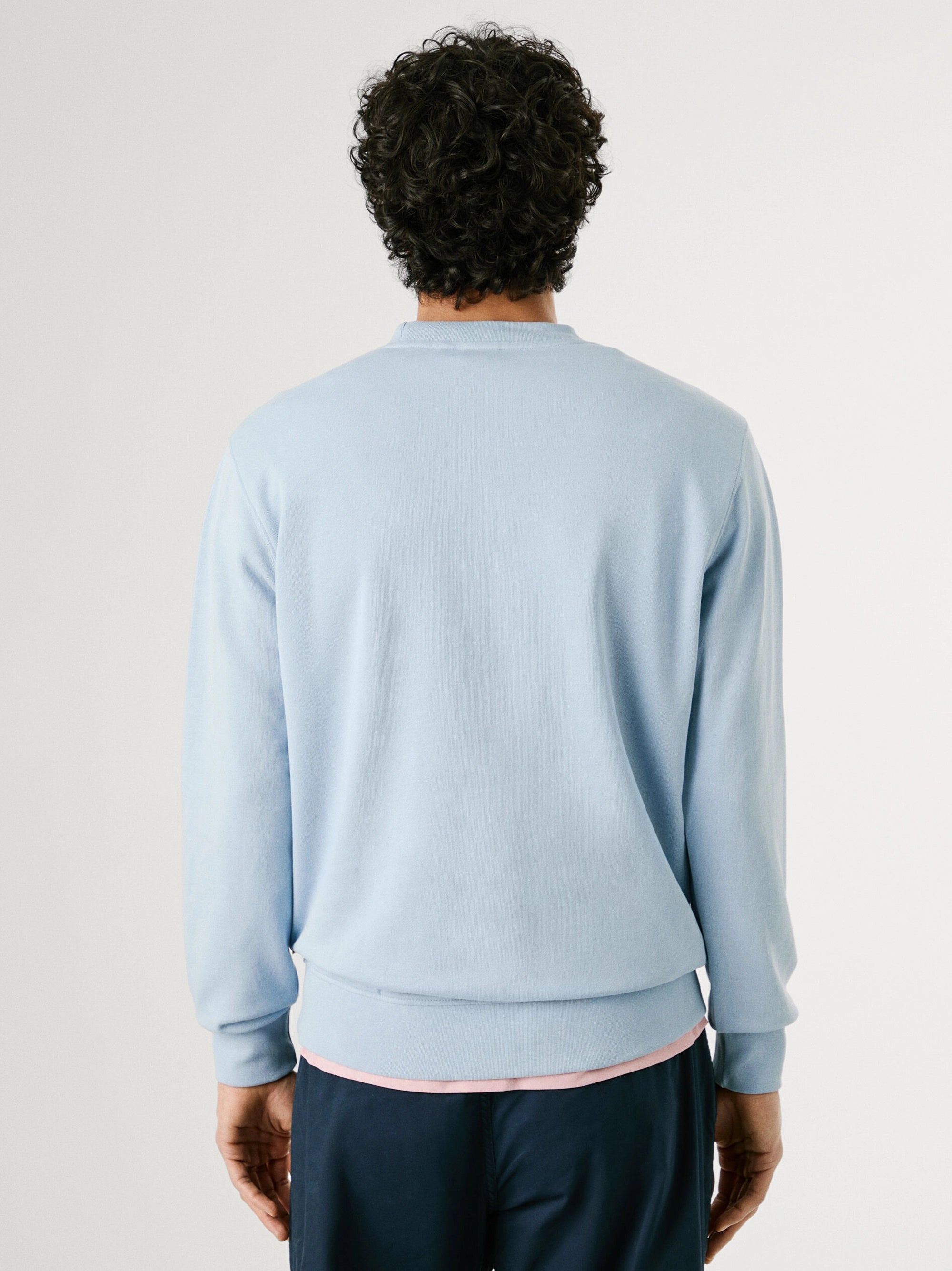 Men's Sky Blue Crew Neck Sweatshirt