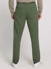 Men's Slim fit Green Cotton Pant