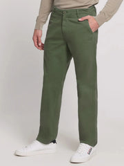 Men's Slim fit Green Cotton Pant