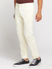 Men's Slim fit White Cotton Pant