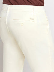 Men's Slim fit White Cotton Pant