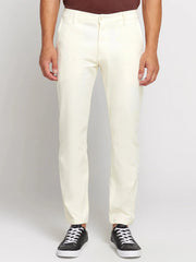 Men's Slim fit White Cotton Pant