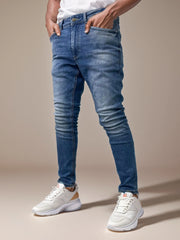 Men’s Stretchable Faded Blue Skinny Fit Jeans Pant