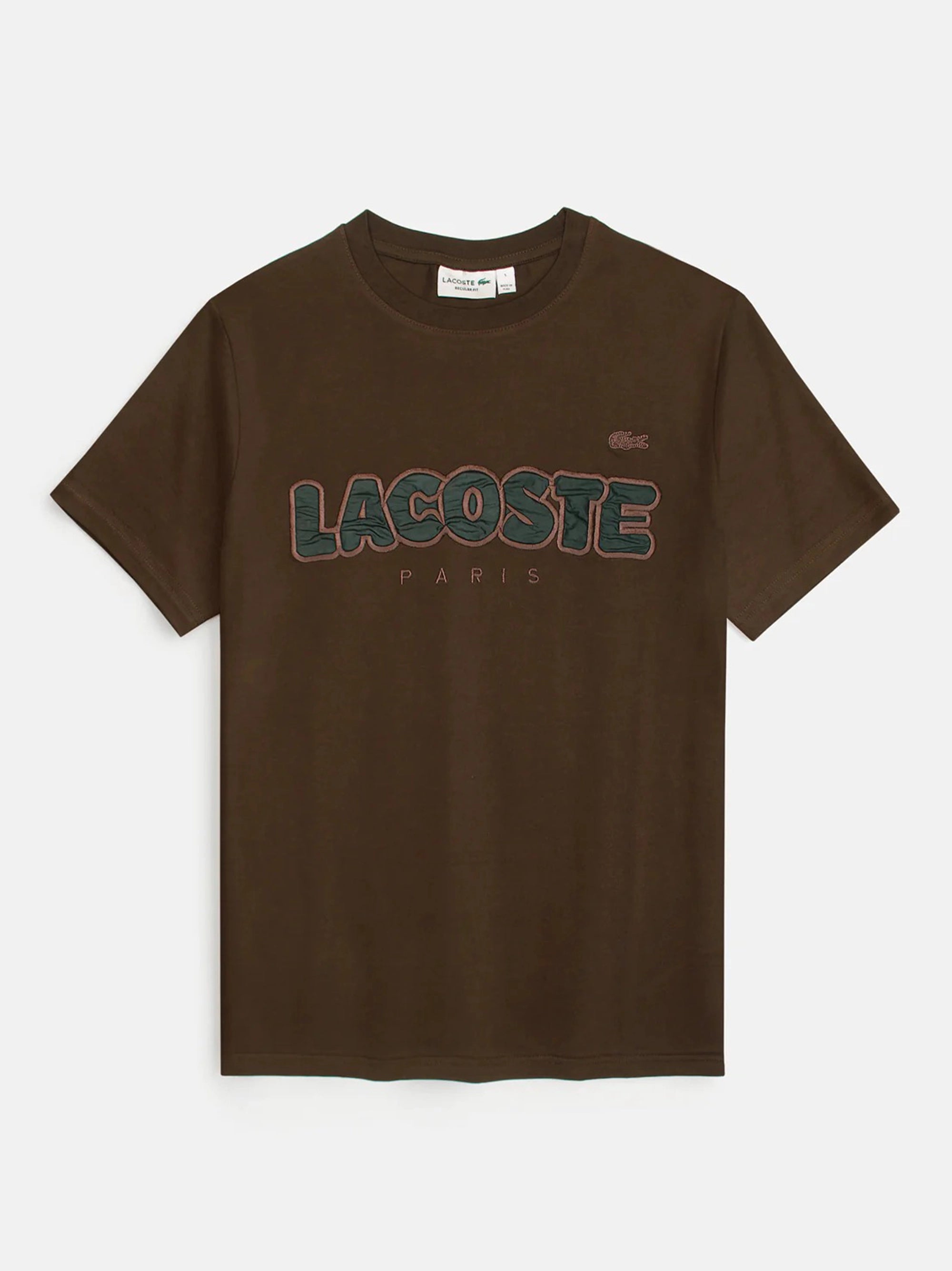 Men's Stylish Embroidery Logo Brown T-shirt