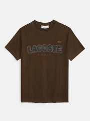 Men's Stylish Embroidery Logo Brown T-shirt