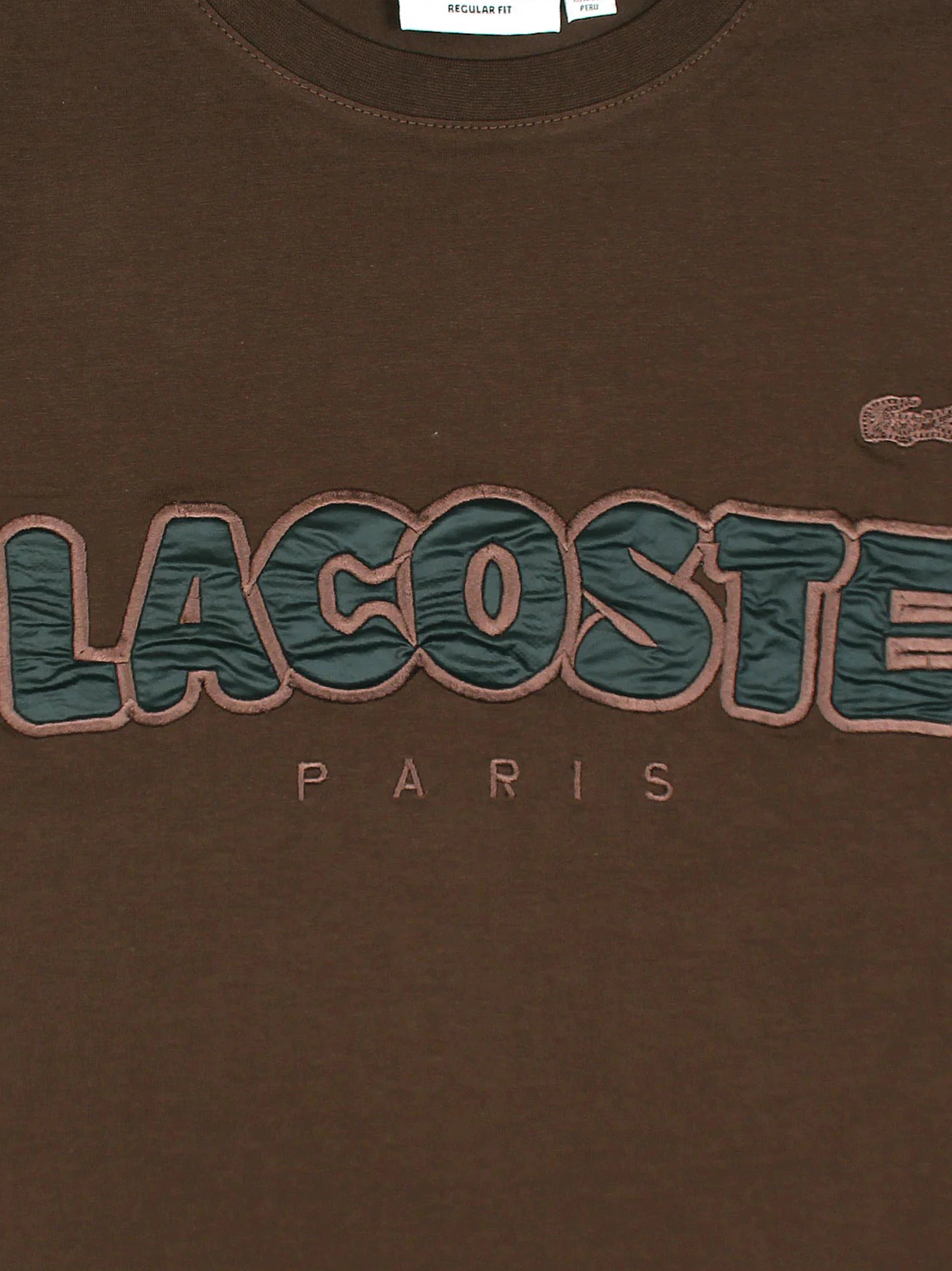Men's Stylish Embroidery Logo Brown T-shirt