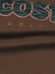 Men's Stylish Embroidery Logo Brown T-shirt